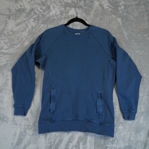 Duluth Trading Co Sweater Mens Small Blue Long Sleeve Crew Neck Pullover Pockets